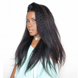 150% Density Brazilian Wigs Natural Hair Line Kinky Straight Human Hair Wigs 