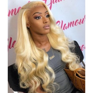 Lace Front Human Hair Wigs 150% Density with Baby Hair #613 Color