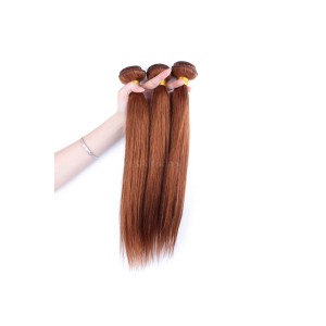 Color #30 Medium Brown Brazilian Virgin Hair Straight Hair Weave 3 Buddles