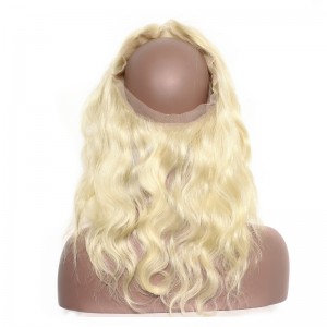 #613 Blonde Color 360 Lace Frontal Band Body Wave Brazilian Virgin Hair Lace Frontal 22.5*4*2