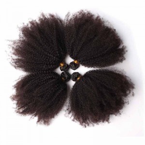 55g 4 Bundles Deal Mongolian Afro Kinky Curly Human Hair Weave For Black Women