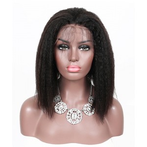 Kinky Straight Bob 13x6 Lace Front Human Hair Wigs kinky  Straight Short Bob For Black Women 150% Density-comingbuy