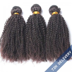 Natural Color Brazilian Virgin Human Hair Afro Kinky Curly Hair Weave 3 Bundles