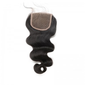 Body Wave Malaysian Virgin Hair Middle Part Lace Closure 4x4inches Natural Color