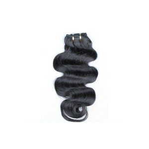 Body Wave Indian Remy Hair Clip In Human Hair Extensions Natural Color