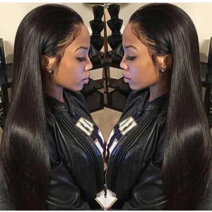 Natural Color Unprocessed Indian Remy 100% Human Hair Silk Straight Full Lace Wigs