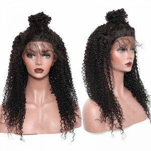 Kinky Curly 360 Lace Frontal Wigs Brazilian Virgin Hair Full Lace Wigs 180% Density