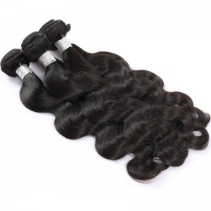 Natural Color Body Wave Brazilian Virgin Human Hair Extensions Weave 3 Bundles