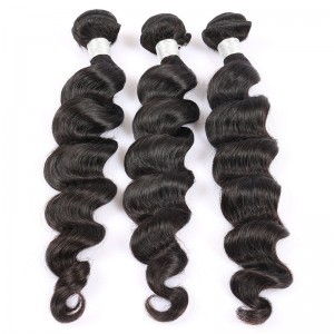 Natural Color Loose Wave Hair Extensions Brazilian Virgin Human Hair Weave 3 Bundles 