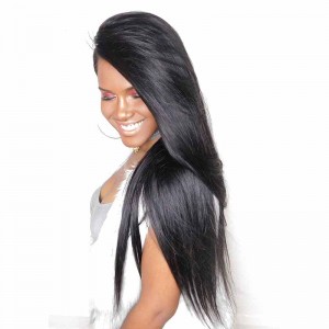 Brazilian Wigs Pre-Plucked Natural Hair Line 150% Density Wigs Silk Straight Lace Front Ponytail Wigs