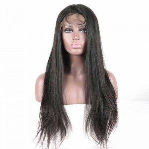 Pre-Plucked Natural Hair Line Lace Front Ponytail Wigs Brazilian Wigs 150% Density Wigs Silk Straight 