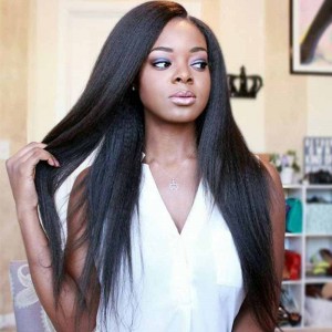 360 Lace Wigs Brazilian Virgin Hair Yaki Straight150% Density Human Hair Wigs 