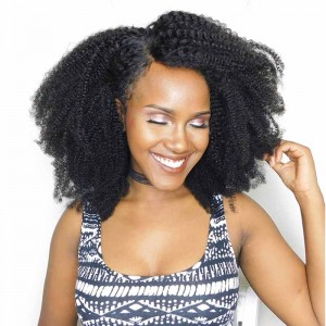 Kinky Curly 360 Lace Wigs Brazilian Virgin Hair Circular 100% Human Hair Wigs Natural Hair Line Wigs