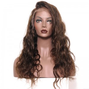 Full Lace Human Hair Wigs Body Wave 250% Density Wig Pre-Plucked Natural Hair Line with Baby Hair #4 color