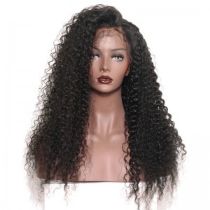 Deep Curly 250% High Density Brazilian Human Hair Lace Front Wigs with Baby for Black Women