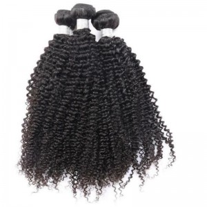 Natural Color Kinky Curly Hair Weaves Brazilian Virgin Human Hair Weaves 3 Bundles