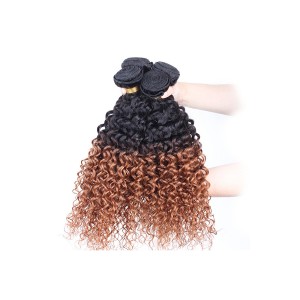 Ombre Hair Weave Color 1b/#30 Kinky Curly Virgin Human Hair 3 Bundles