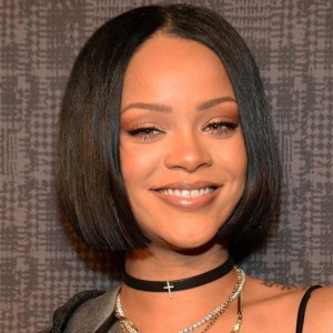 Rihanna Inspired Straight Short Bob Lace Front Human Hair Wigs 250% Density