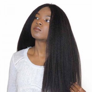 360 Lace Wigs Brazilian Virgin Hair Yaki Straight150% Density Human Hair Wigs 