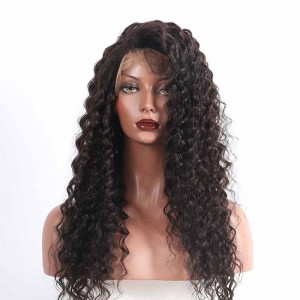 Detangle Pre-Plucked 150% Density Wigs Natural Hair Line Deep Wave Human Hair Wigs