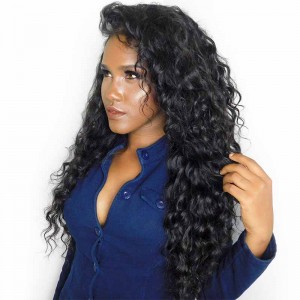 Brazilian Lace Front Ponytail Wigs Loose Wave Pre-Plucked Natural Hair Line 150% Density wigs No Shedding No Tangle