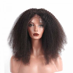 Brazilian Wigs 150% Density Natural Hair Line Afro Kinky Curly Human Hair Wigs