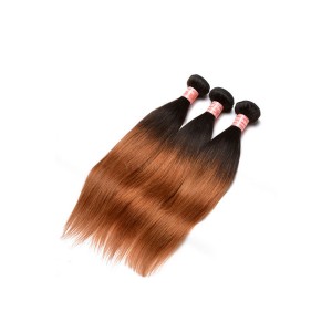 Peruvian Virgin Human Hair Silky Straight Ombre Hair Weave Color 1b/#30 3 Bundles