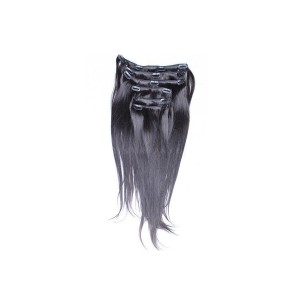 Natural Color Silky Straight Mongolian Virgin Hair Clip In Human Hair Extensions