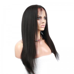 Top quality 360 Circular Lace Wigs Yaki straight Brazilian Virgin Hair Full Lace Wigs