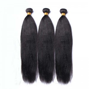 Brazilian Virgin Hair Italian Yaki Human Hair Weaves 3Bundles Natural Color