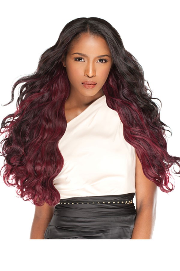 Ombre Hair Weave Color 1b/99j Body Wave Virgin Human Hair 3 Bundles