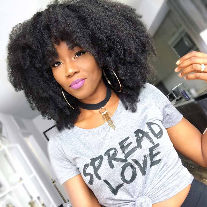 Natural Color Mongolian Afro Kinky Curly Virgin Human Hair ...
