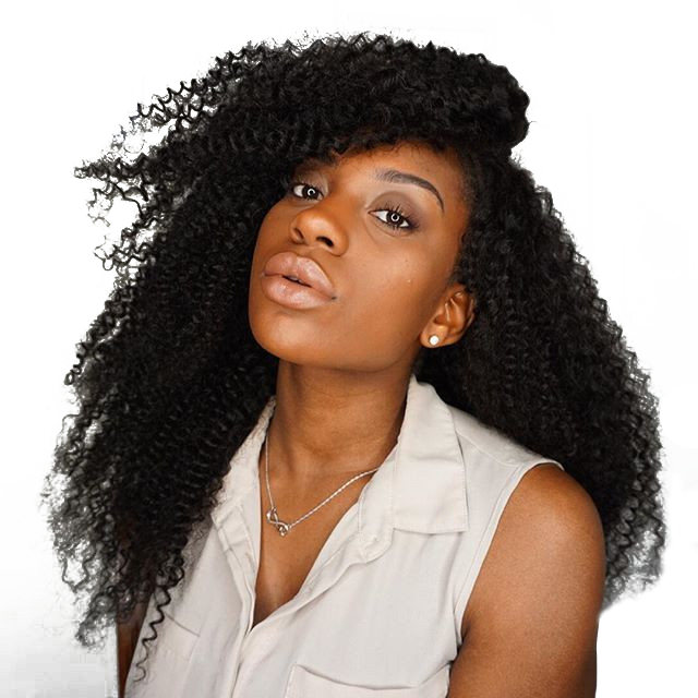 Natural Color Kinky Curly Full Lace Wigs Unprocessed ...