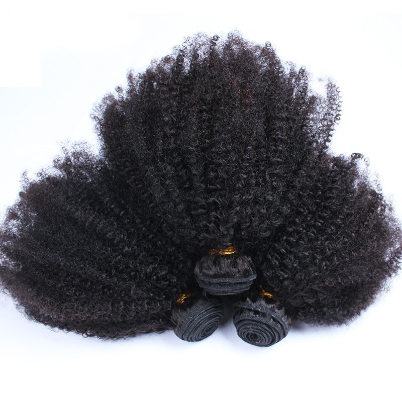 Natural Color Mongolian Afro Kinky Curly Virgin Human Hair ...
