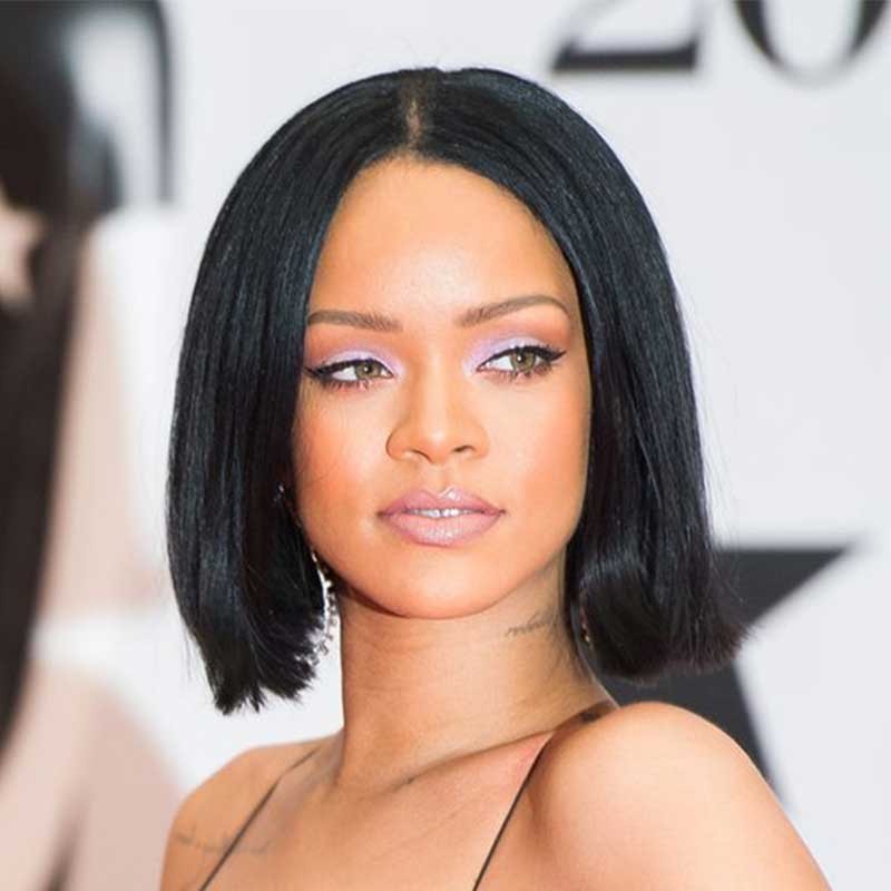 Rihanna Inspired Straight Short Bob Lace Front Human Hair ...