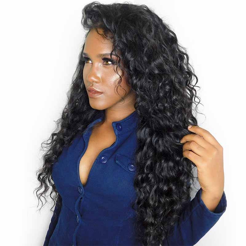 Brazilian Loose Wave Lace Front Ponytail Wigs 150% Density ...
