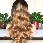  250% Density Body Wave Ombre 4/27 Blonde 13x4 Lace Front Wigs Human Hair with Baby hair_comingbuy