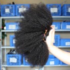 Natural Color Afro Kinky Curly Peruvian Virgin Human Hair Weave 3pcs Bundles