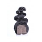 Natural Color Body Wave Brazilian Virgin Hair Silk Base Closure 4x4inches