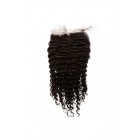 Natural Color Brazilian Virgin Hair Kinky Curly Free Part Lace Closure 4x4inches