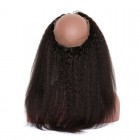 360 Lace Fronal Band with Cap Brazilian Virgin Hair Kinky Straight Natural Hairline 22.5*4*2