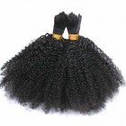 Human Braiding Hair 2 Bulks No Weft Afro Kinky Curly Bulk Hair For Braiding 