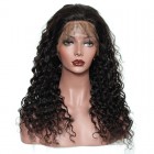 Natural Color Deep Weave Silk Top Lace Wigs Brazilian Virgin Human Hair