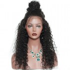  Deep Curly 360 Lace Wigs 100% Human Hair Wigs Ntural Black Color