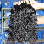 Malaysian Virgin Human Hair Extensions Weave Wet Wave 4 Bundles Natural Color