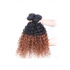 Ombre Hair Weave Color 1b/#30 Kinky Curly Virgin Human Hair 3 Bundles