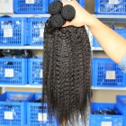 Indian Virgin Hair Natural Color Kinky Straight Hair Weave 3 Bundles