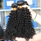 Kinky Curly Hair Peruvian Virgin Human Hair Weave 3 Bundles Natural Color 