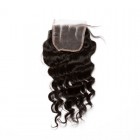 Natural Color Loose Wave Brazilian Virgin Hair Free Part Lace Closure 4x4inches 