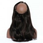 360 Lace Frontal Band with Cap Silky Straight Brazilian Virgin Hair Lace Frontal Natural Hairline 22.5*4*2